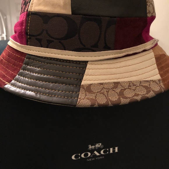 Coach multi-color leather/ suede hat - Picture 3 of 7